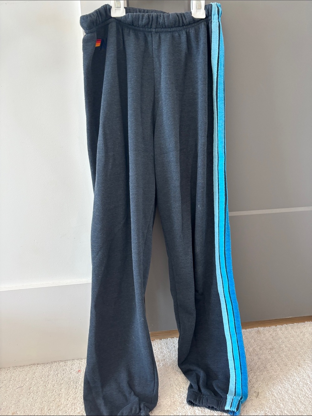 Aviator Nation Women’s Blue Strip/Grey Sweatpants
